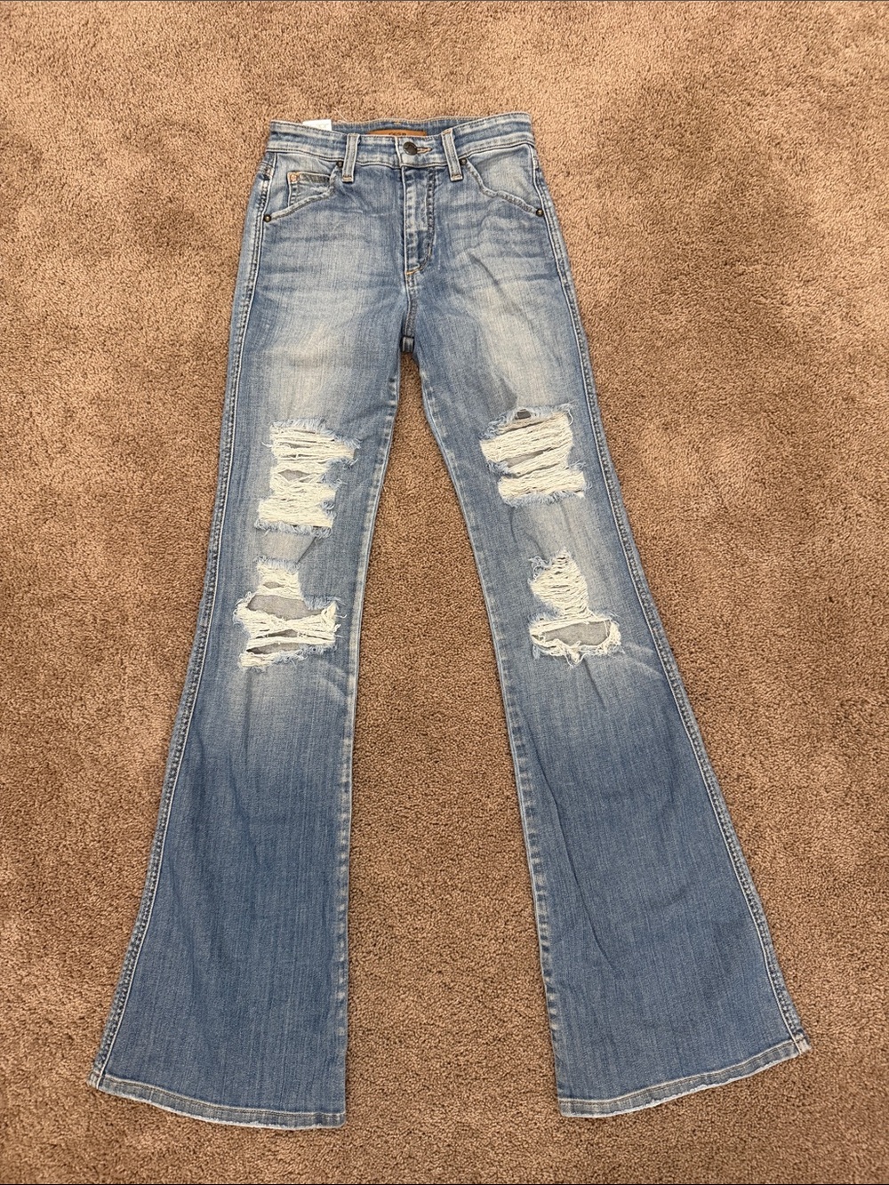 Joe's Jeans Light Blue Distressed Flare Jeans